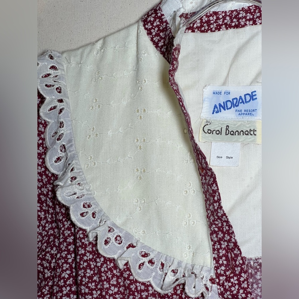 80s Carol Bennett Prairie Bib Vintage Muumuu